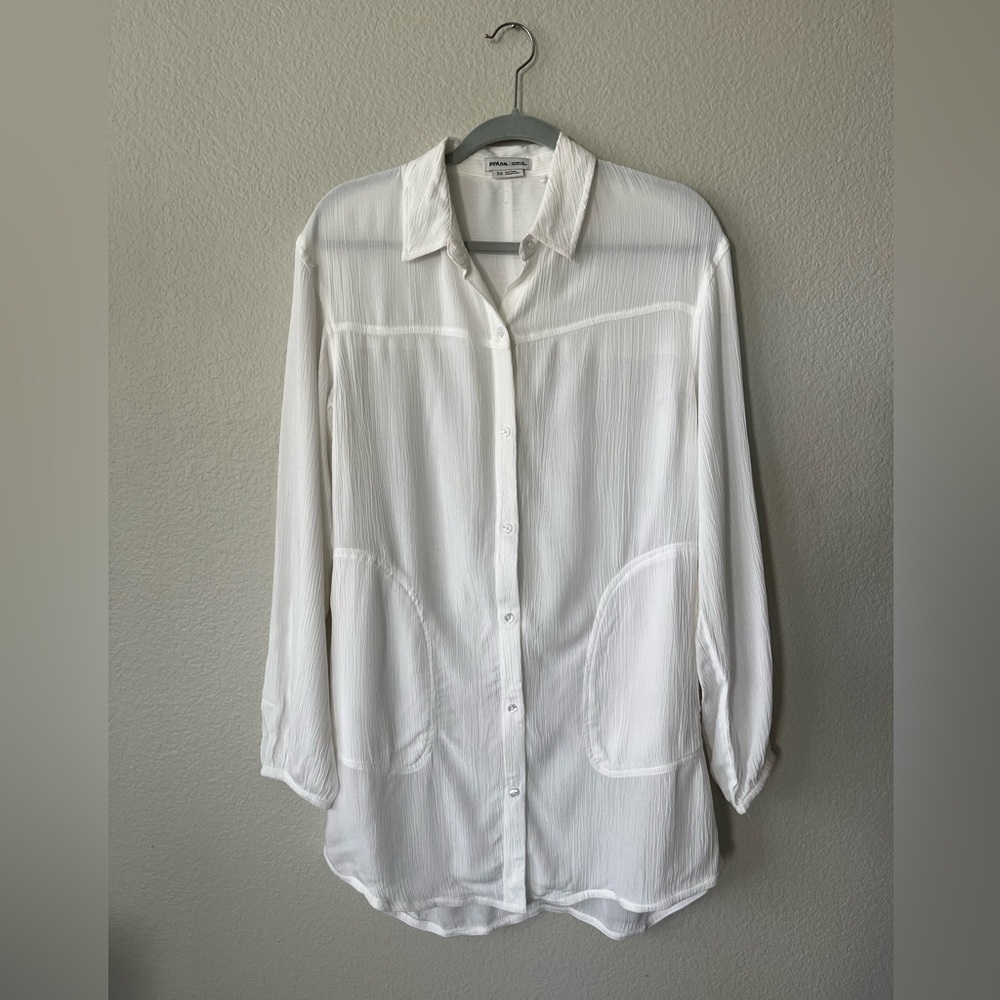 Prana Fernie Long Sleeve Button Down Shirt in White Women's Size XS - Picture 5 of 17